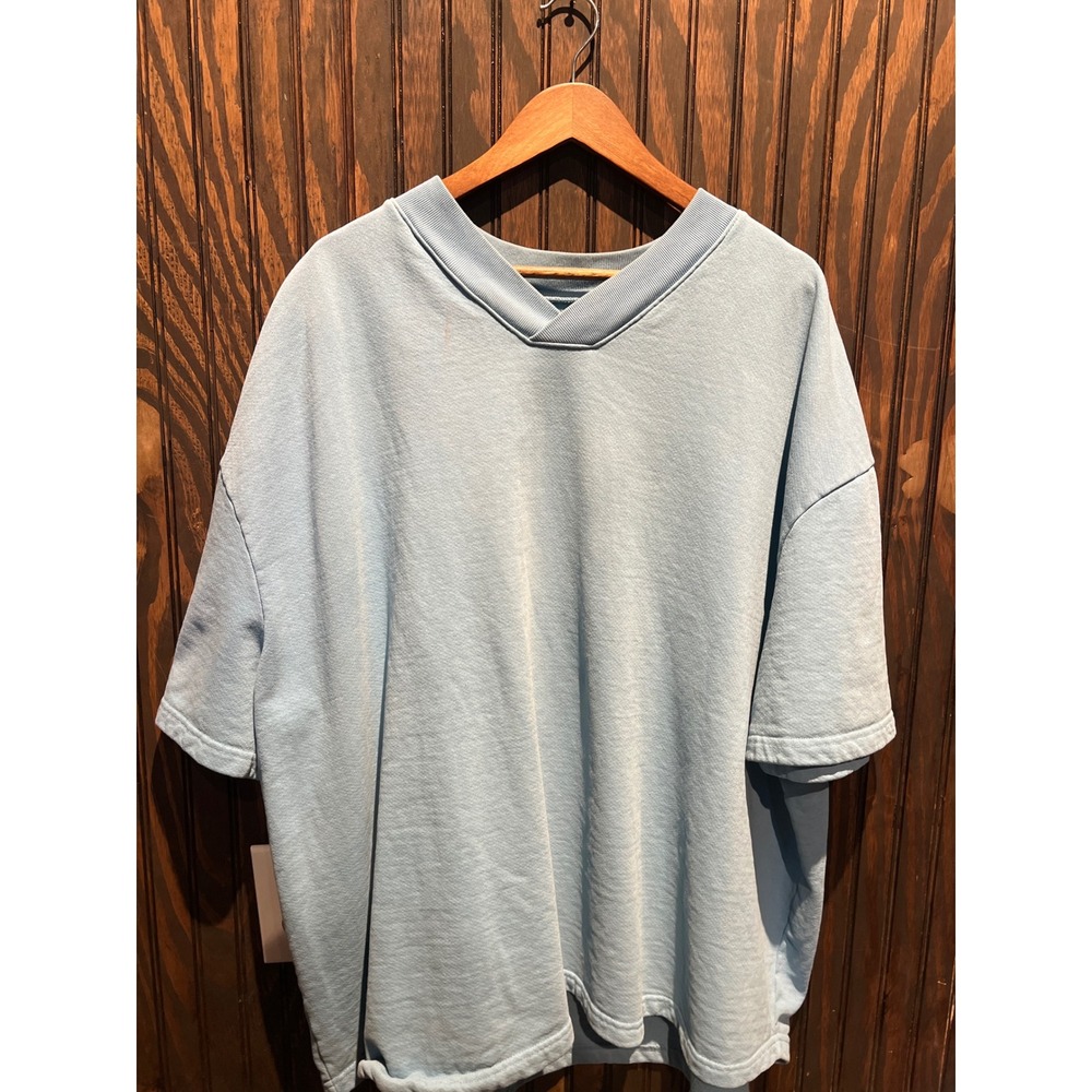 Kanye West Drake Free Hoover Benefit Concert T-Shirt Light Blue Oversized V-Neck